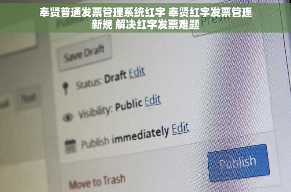 奉贤普通发票管理系统红字 奉贤红字发票管理新规 解决红字发票难题