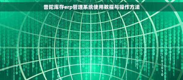 普陀库存erp管理系统使用教程与操作方法
