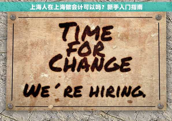 上海人在上海做会计可以吗？新手入门指南