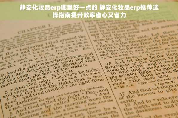 静安化妆品erp哪里好一点的 静安化妆品erp推荐选择指南提升效率省心又省力