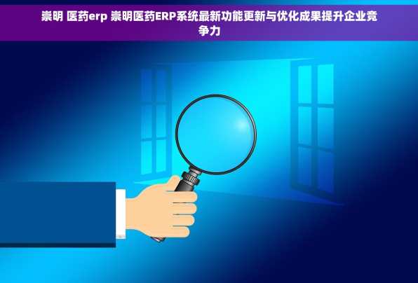 崇明 医药erp 崇明医药ERP系统最新功能更新与优化成果提升企业竞争力