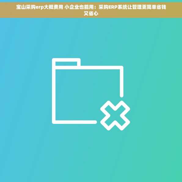宝山采购erp大概费用 小企业也能用：采购ERP系统让管理更简单省钱又省心