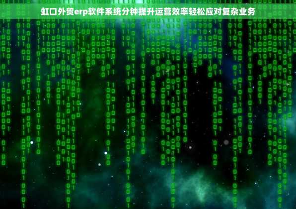 虹口外贸erp软件系统分钟提升运营效率轻松应对复杂业务