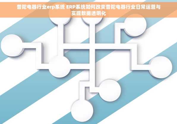 普陀电器行业erp系统 ERP系统如何改变普陀电器行业日常运营与实现数据透明化