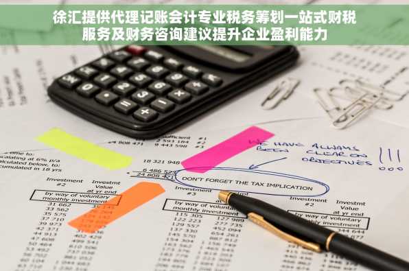 徐汇提供代理记账会计专业税务筹划一站式财税服务及财务咨询建议提升企业盈利能力