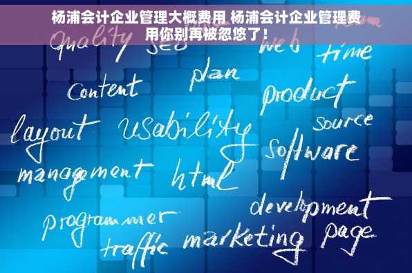 杨浦会计企业管理大概费用 杨浦会计企业管理费用你别再被忽悠了！