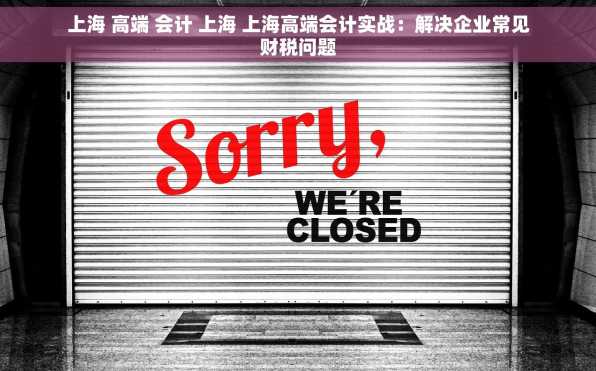 上海 高端 会计 上海 上海高端会计实战：解决企业常见财税问题