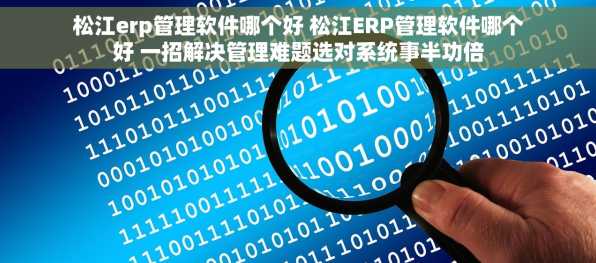 松江erp管理软件哪个好 松江ERP管理软件哪个好 一招解决管理难题选对系统事半功倍