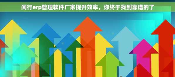 闽行erp管理软件厂家提升效率，你终于找到靠谱的了