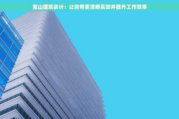 宝山建筑会计：让财务更清晰高效并提升工作效率