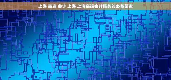 上海 高端 会计 上海 上海高端会计服务的必备要素