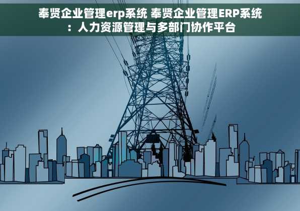 奉贤企业管理erp系统 奉贤企业管理ERP系统：人力资源管理与多部门协作平台