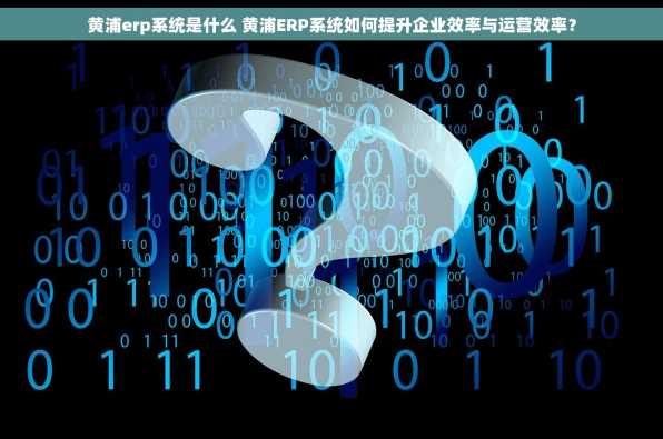 黄浦erp系统是什么 黄浦ERP系统如何提升企业效率与运营效率？