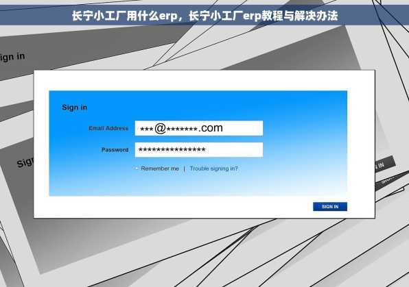 长宁小工厂用什么erp，长宁小工厂erp教程与解决办法