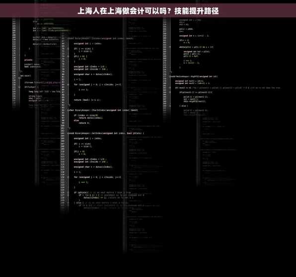 上海人在上海做会计可以吗？技能提升路径