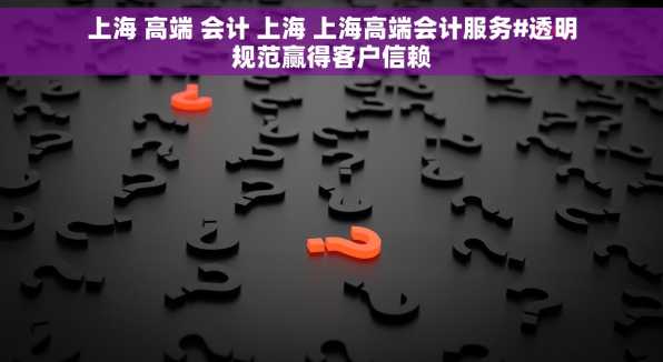 上海 高端 会计 上海 上海高端会计服务#透明规范赢得客户信赖