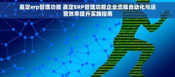 嘉定erp管理功能 嘉定ERP管理功能企业流程自动化与运营效率提升实践指南