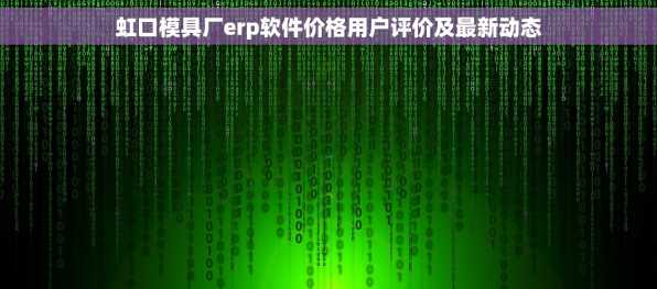虹口模具厂erp软件价格用户评价及最新动态