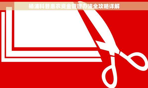杨浦科普惠农资金管理办法全攻略详解