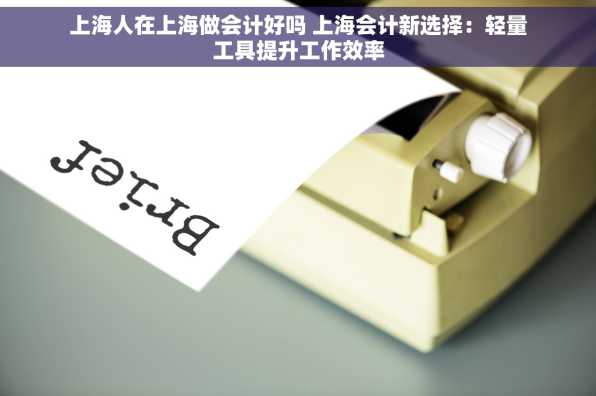 上海人在上海做会计好吗 上海会计新选择：轻量工具提升工作效率