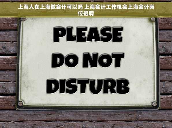 上海人在上海做会计可以吗 上海会计工作机会上海会计岗位招聘