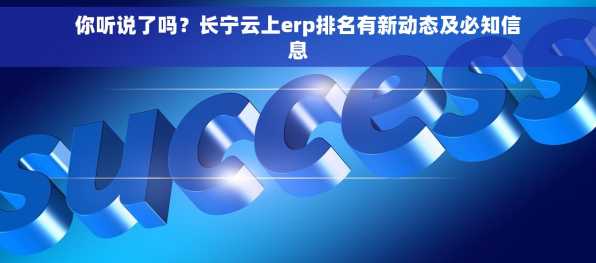 你听说了吗？长宁云上erp排名有新动态及必知信息