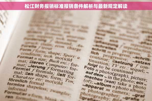 松江财务报销标准报销条件解析与最新规定解读