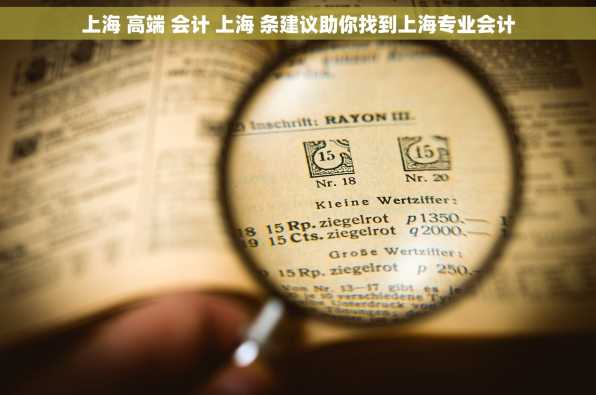 上海 高端 会计 上海 条建议助你找到上海专业会计